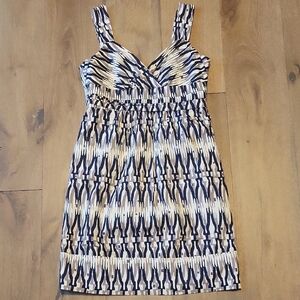Ann Taylor White, Blue, Gray Dress Size 4
